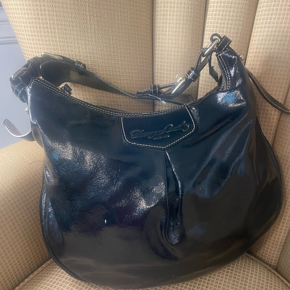 Dooney & Bourke Patent Leather Black Hobo Bag